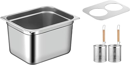 Juego de ollas para pasta con divisor y colador – Olla de acero inoxidable para cocinar, multiollas e inserto de cocina de pasta – Utensilios de cocina comerciales