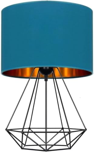 Home Deco Tischlampe Türkis-Gold Lampe Leuchte Vintage Modern E27 Designerlauchte 1-flammig N230-N1