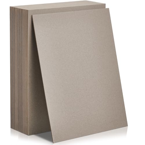 20 Pcs Book Board Binders Board Chipboard Designer Bookboard Kraft Heavy Duty Chipboard Sheets Bookbinding Supplies for Book Binding Cover (Gray 7 x 5 Inch 50PT)