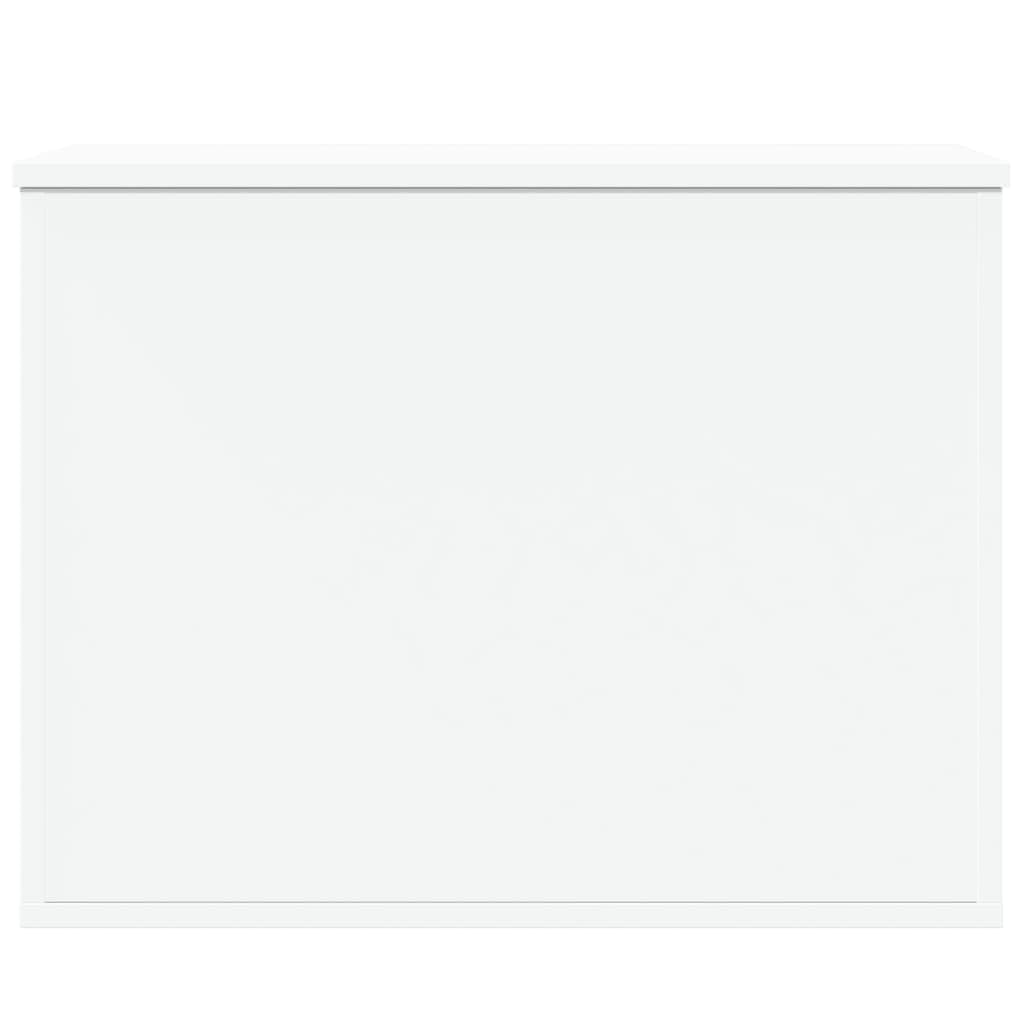 Baúl almacenaje blanco 60 cm, madera ingeniería resistente humedad. Amplio espacio ropa, mantas, juguetes. Tapa con elevación gas, uso como mesa centro. Fácil montaje, carga 125 kg. Versátil salón, do