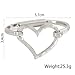 GIGB PBDK Chunky Silver Large Heart Bracelet for Women Fashion Adjustable Hammered Love Statement Bangles Simple Heart Bracelets Valentines Gift Unique Jewelry(Silver2)