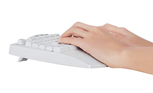 Image of Perixx PERIBOARD-512 US Wired Ergonomic Split Keyboard - 104-Key Full-Size QWERTY Layout, Integrated Palm Rest, 7 Multimedia Hotkeys, Plug-and-Play USB (White)