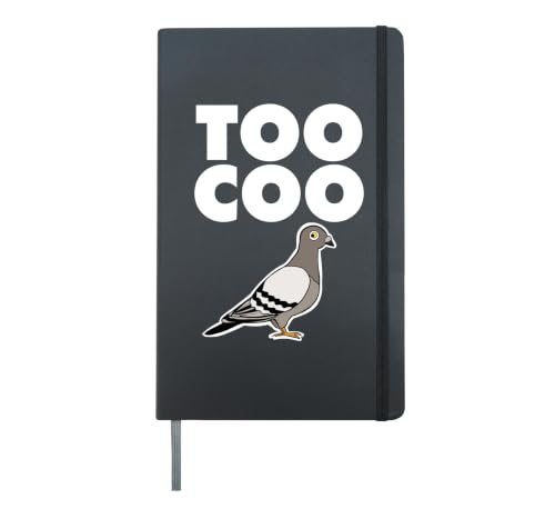 Too Coo Funny Pigeon Too Coo Hardcover Journal, Black