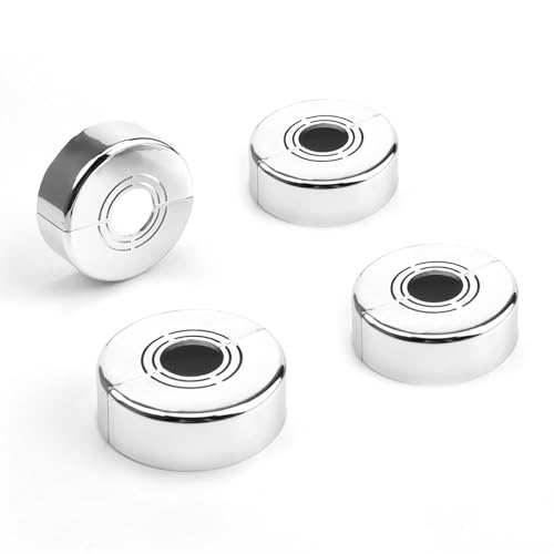 0XBIT Rosetta Copri Foro Muro 3 Dimensioni in 1, 4 Pezzi 60 mm Rosetta Copritubo Argento, Copritubo Termosifone, Dimensione del Foro Regolabile, per Rubinetti, Radiatori