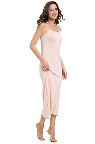 Full Slip Dress For Women Spaghetti Strap Under Cami Slit Soft Sleeveless Nightgowns #TOP1