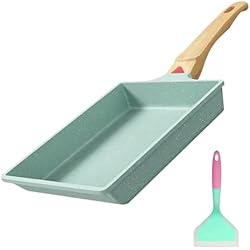 Yuragim Tamagoyaki Sartén Inducción Con Espátula De Silicona, Sartén De Huevos Japonesa,Navidad Back, Sartén Mango Desmontable Verde, Sartén Tortilla Japonesa, Sartén cuadrada