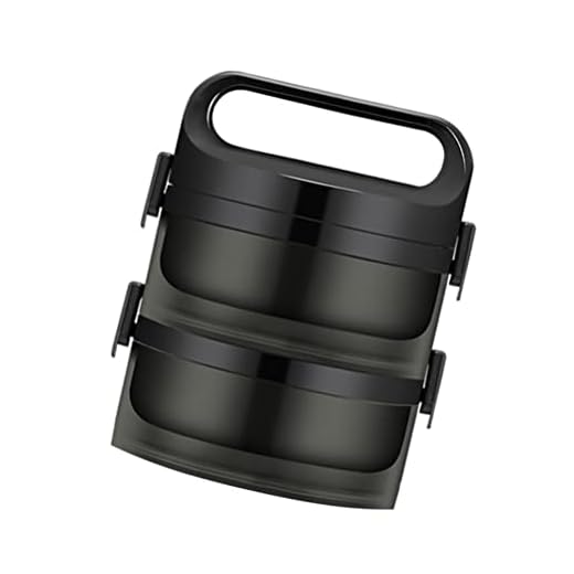 Luxshiny Lancheira Caixa de Lancheira Redonda BENTO ISULAÇÃO ATELA ATELAGEM ATEMBLELHE CHECKER PACHABLE PARA OUTRAS PARA CAMPAMENTO DE ESCOLAS DE ESCRITÓRIAS (BLACK 2 CAMADAS)