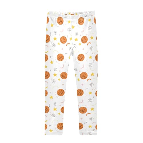 Girls Leggings Size 4T Basketball White Soft Stretchy Pants Breathable Girl Clothes for Running School