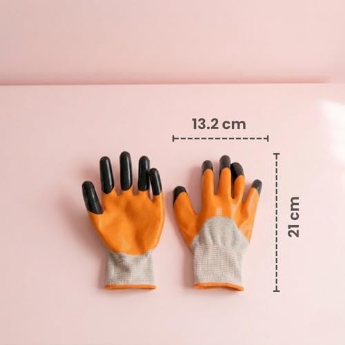 Image of Zamia Gardening Gloves, Orange, Flexible & Thorn-Proof, for Beginners