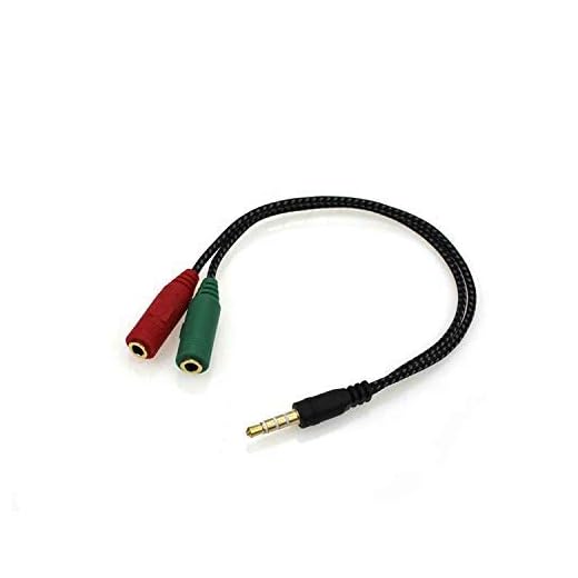 Headset Adapter Splitter 3.5mm Mic/Audio for Xbox One, PS4, and Others; 3.5mm Stereo Male to 2 3.5mm mic/Audio Females for Xbox and PS4 Controllers