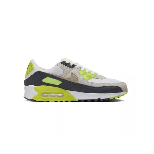 Nike Air Max 90 Men's Shoes (DM0029-107, White/Cyber/Dark Smoke Grey/Khaki) Size 7.53