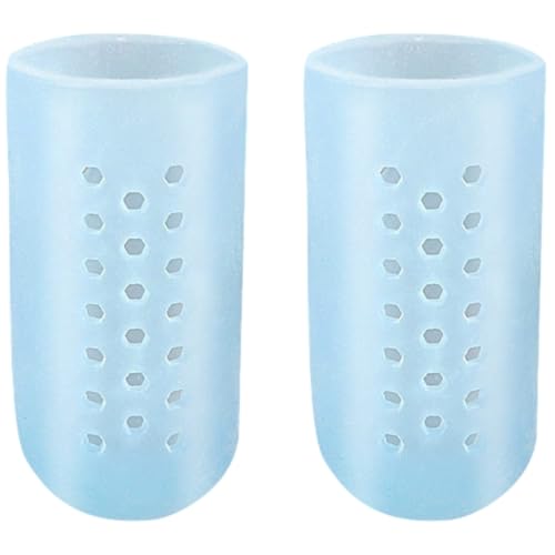 Plus Nao(プラスナオ) 指サポーター 2個セット 足指 親指 保護 シリコンサック 指サック 保護キャップ つま先 通気性 衝撃吸収 痛み軽減 緩 S ブルー2個セット