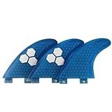 Timón de cola de tabla de surf QUILLAS DE TABLETA DE SURF Aleta de tabla de surf multicolor S/M/L Aleta de cola de panal de fibra de vidrio Deportes acuáticos(Blue,G7)