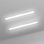 muzha 2 Packs LED Batten Lights 4FT 40W 6500k Daylight,Low Profile Wall or Ceiling Surface Mounted Fitting for Offices, Warehouse, Garages, Basements, Workshops