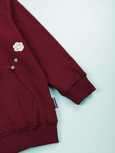 Image of KiddoPanti Boys Solid Cotton Full Sleeve Zip-Up Front Open Hooded Sweatshirt