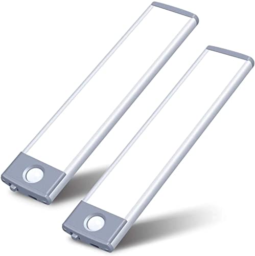 Lot de 2 lampes à détecteur de mouvement sous armoire, 30 LED, éclairage de placard sans fil, rechargeable par USB, lumières magnétiques sans fil alimentées par piles pour comptoir de cuisine Cover