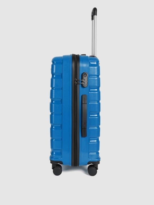 Image of Teakwood 8 Wheels Trolley Set of 2, Hard Cabin with Zipper Closure, Adjustable Push Button & Cross Side Strap, TSA Lock System 360 Degree (Small-Medium, Royal Blue)