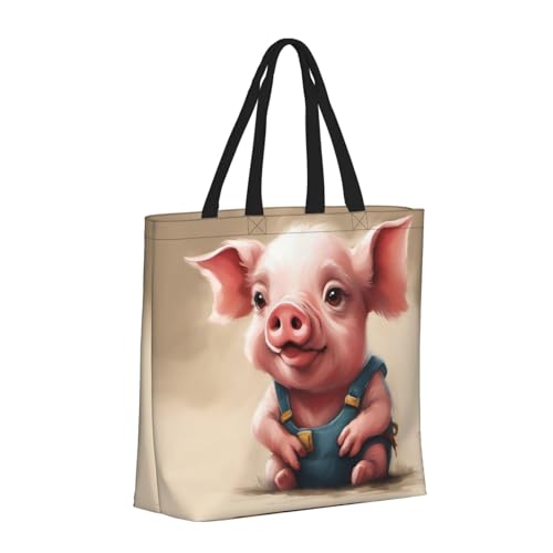 Naughty Pig Baby Print Tote Bag Large Women Casual Shoulder Bag Handbag For Outdoors Holiday Weekender Travel Gifts2
