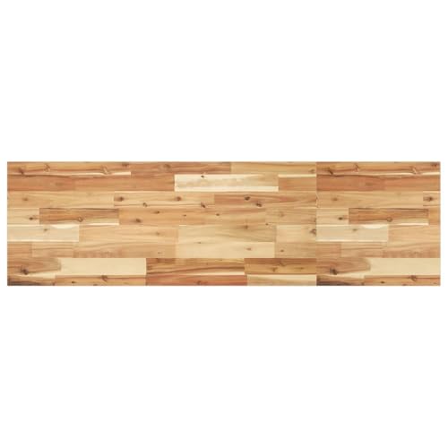 KTHLBRH Plan de Travail en Bois d'Acacia Massif avec Finition à l'huile pour Salle de Bain – Surface Imperméable et Résistante, Comptoir Polyvalent pour Cuisine