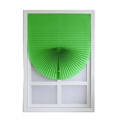 Persiana Veneciana Persianas Autoadhesivas, Cortinas Opacas Plisadas, Pantalla de Papel inalámbrica, Tela no Tejida Plegable for baño y balcón(Green,90x150CM)