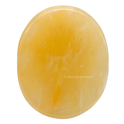 Image of Amazing Gemstone Yellow Aventurine Worry Stone Crystals and Healing Stones - Worry Stones for Stress Relief Gifts - Piedra Crystal Fidget for Meditation - Unique Stocking Stuffers and Birthday Gifts