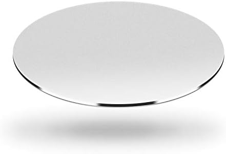 DSKKWS Metal Aluminum Mouse Pad, Office Thin Hard Mouse Mat Leather Surface Double Side Precision Silver and Black Mouse Pads for Fast and Accurate Control(Round)