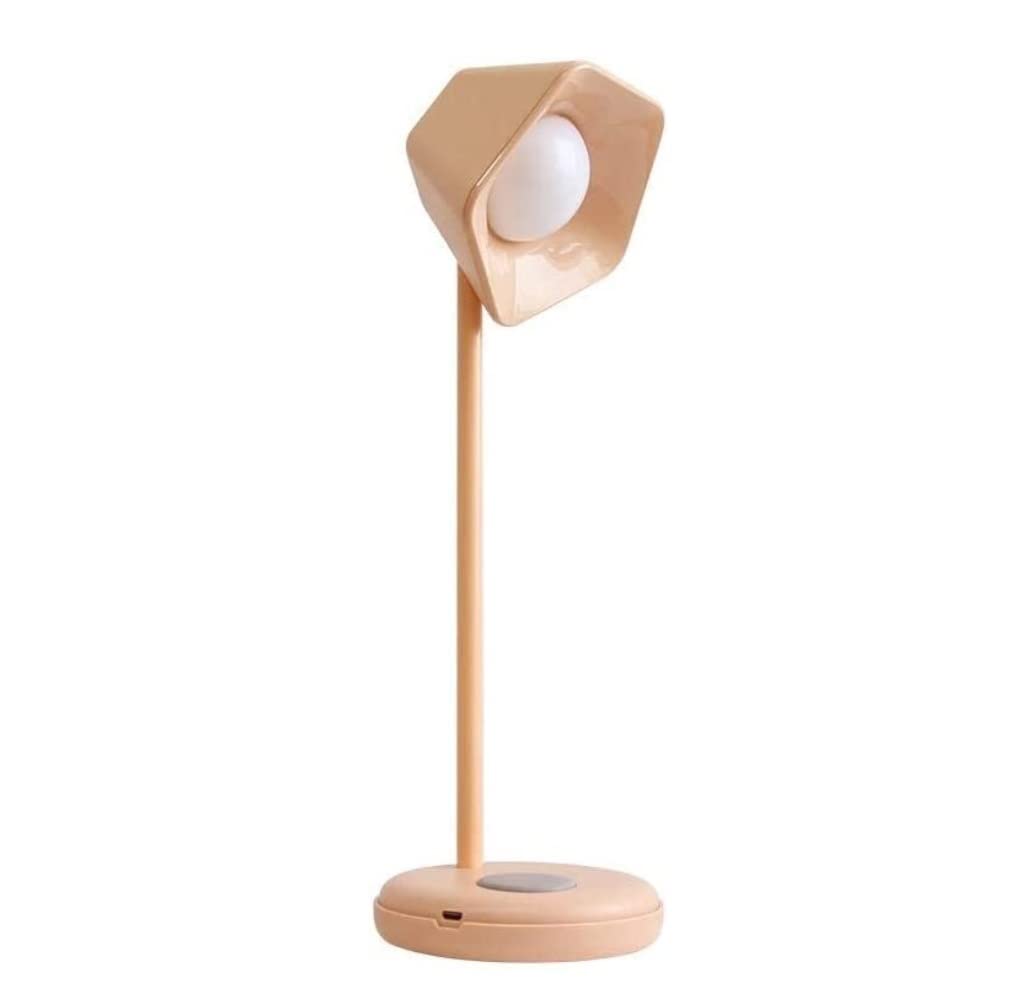 Lampka Nocna Lampka do Czytania Prosta Lampa Biurkowa LED Na Akumulator Dotykowy Ściemnianie Czytanie Ochrona Oczu Lampka Nocna Do Sypialni Lampka Nocna Na Biurko; Lampa Robocza(Pink)