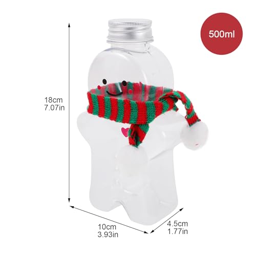 Botellas de jugo navideñas de hombre de jengibre con bufanda para eventos 3