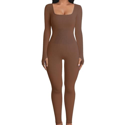 Combinaison manches longues femme | Leggings pleine longueur & body complet stretch