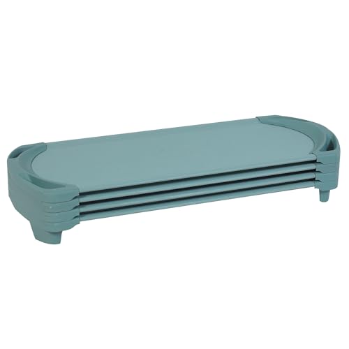 Image of Angeles Sleeping Cot Daycare Essentials, Teal Green, Standard, Set of 4 | Fully Assembled Toddler Cot, Breatheable Sof-Tex Mesh & Durable Steel Frame, Stackable Cots for Preschools and Daycares