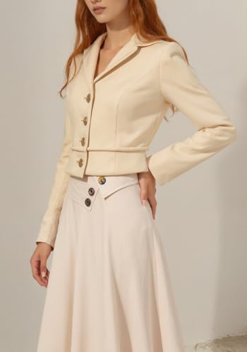 HuiSiFang Women's A Line Skirt High Waisted Satin Ruffle Hem Asymmetrical Wrap Loose Fit Skirts Pleated Midi Skirt3