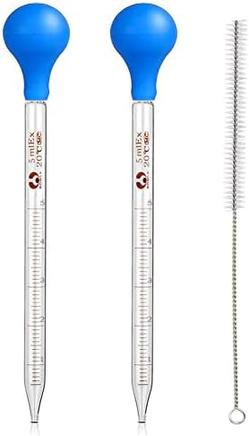 5 ml szklana pipeta z kroplomierzem do pipet laboratoryjnych płynnych z czystą szczotką i przezroczystą skalą