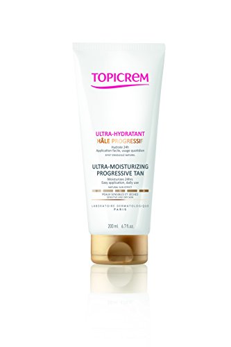 Topicrem - Ultra Hydratant Hâle Progressif - Hydrate 24h, Nourrit, Protège - Effet Ensoleillé Naturel - Peaux Sensibles & Sèches, Adultes & Adolescents - Fabrication Française - 200 ml Cover