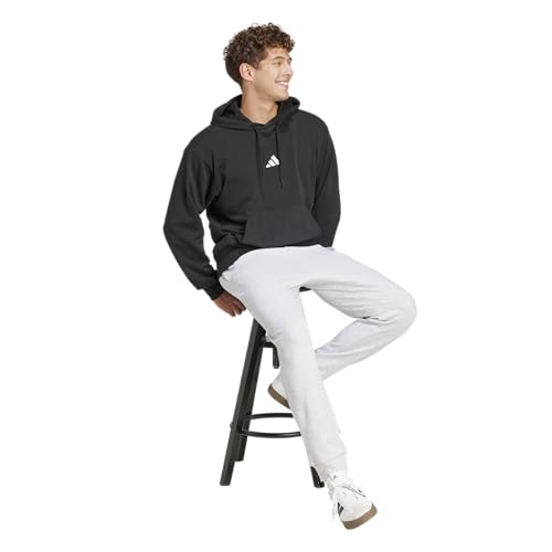 adidas Herren Essentials Feelcozy Fleece Pants, Light Grey Heather/Black, M – Ansicht 6