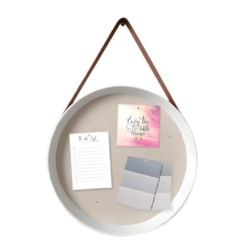 Imagen de Wintem Pizarra de pared redonda de corcho de 39 cm para notas