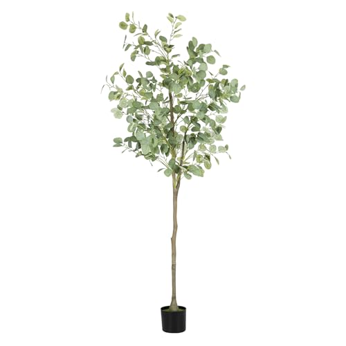 Fogein Artificial Eucalyptus Tree,6Ft Tall Fake Potted Tree Silk Faux Eucalyptus Tree with Plastic...