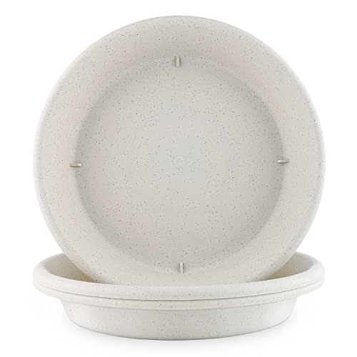 Newkits 3Pcs Plant Trays,7 Inch Round Resin Tray Indoor Outdoor Plant Saucer .Garden Decoration For Bedrooms, Study Rooms, Living Rooms, And Doorways (Elegant White) #TOP26