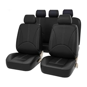 NgAnoh Car Cover Seats Full Set for Vauxhall Zafira B B 2006-2014, 9pcs PU Leather Front Rear Seat Cushion Protectors Waterproof Interior Accessories,A/Black