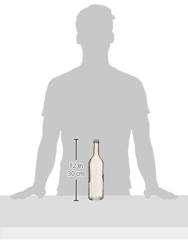 FastRack 750 ml Clear Screw Cap Wine Bottles with 28 mm Metal Screw Caps, white