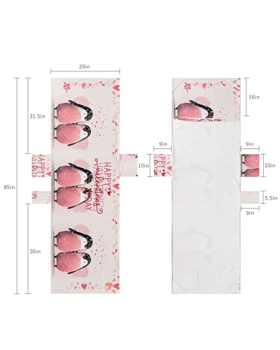 Pink Penguins Valentine's Day Beach Lounge Chair Towel Cover, Soft Chaise Lounge Towel with Side Pockets Patio Pool Chairs Cover for Beach/Pool Sunbathing 29x85 Red Love Heart