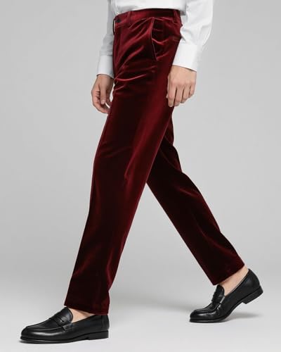 Men's Velvet Trousers Chino Color Pants for Men Party Dinner2