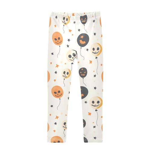 Skulls Balloons Girls Leggings,Workout Leggings for Girls Toddler Athletic Legging Size for 3-10T