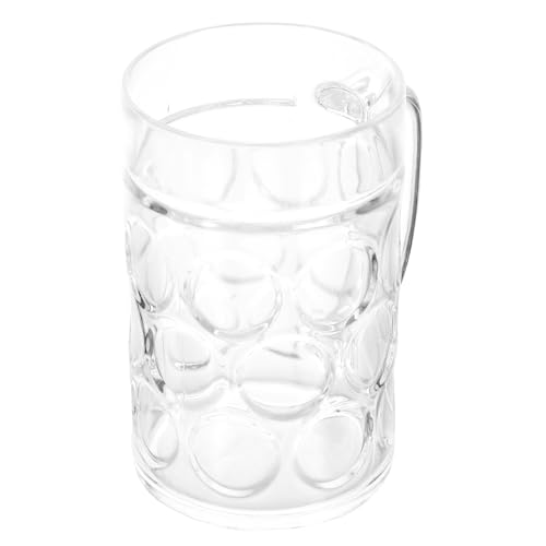 COLLBATH Boccale Di Birra in Plastica Trasparente Bicchiere Di Birra Con Manico Bicchiere D'acqua Riutilizzabile