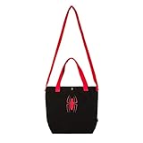 MINISO Marvel Canvas Crossbody Bag Hangbags for Gym Beach Travel Daily Shoulder Messenger Bag, Red Spider