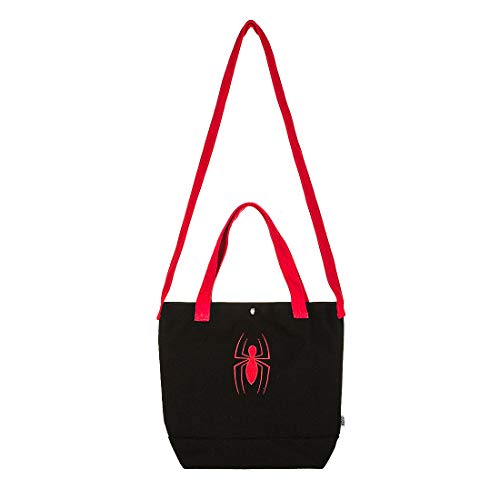 MINISO Marvel Canvas Crossbody Bag Hangbags for Gym Beach Travel Daily Shoulder Messenger Bag, Red Spider