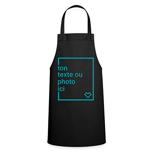 Spreadshirt® Créez Votre Propre Tablier de Cuisine Personnalisé avec Texte ou Photo Imprimée Tablier, noir