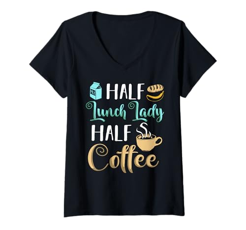 Womens Lunch Lady Costume Cafeteria Worker Appreciation Lunch Lady V-Neck T-Shirt