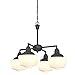 Westinghouse Lighting 6342000 Scholar Four-Light Indoor Convertible Chandelier/Semi-Flush Ceiling Fixture, Oil Rubbed Bronze Finish with White Opal Glass