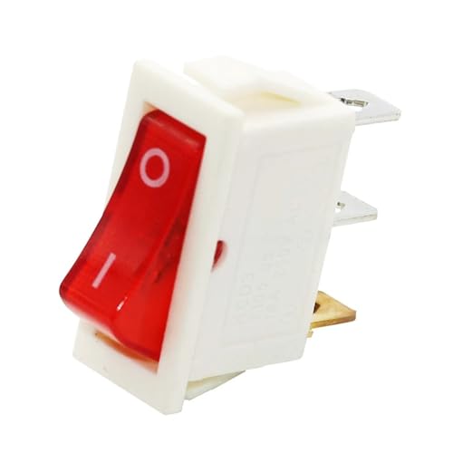 Interruptor basculante KCD3 luminoso con cuerpo blanco para control de circuitos estables