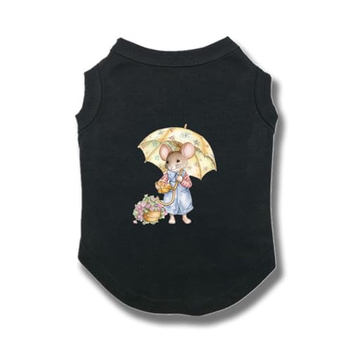 ZSDGBZ 犬服 犬の服 春夏用 夏用 3XL 綿製パターンプリント 犬 服 ペットウェア ドッグウェア ペット服 Tシャツ ノースリーブ お出掛け 猫服 わんこ用 にゃんこ用 大型犬 小型犬 中型犬 お散歩 黒 お出かけ